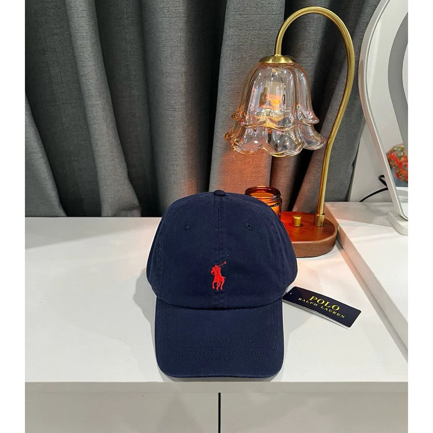 The Ultimate Off-Duty Staple Polo Ralph Lauren Navy/Red Baseball Cap