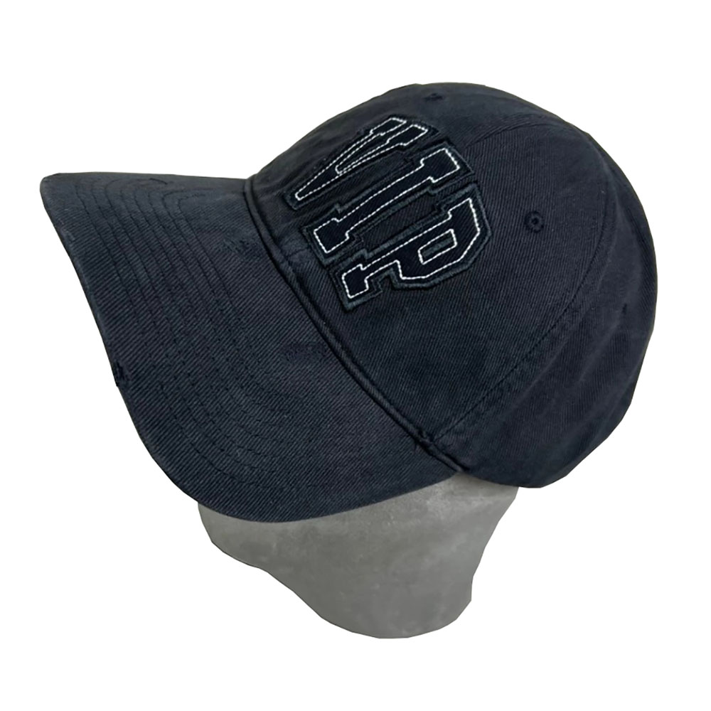 Balenciaga Black VIP Embroidered Baseball Cap - Trendy Distressed Hat