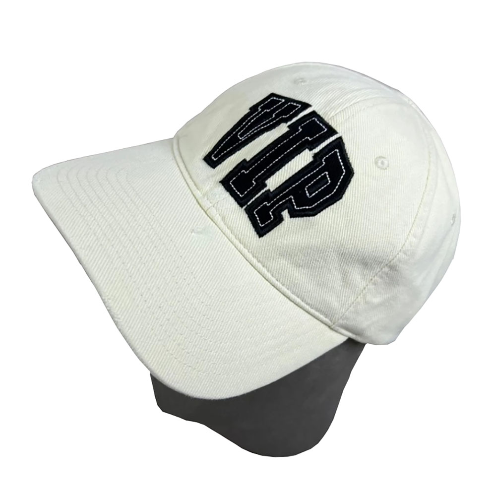 Balenciaga White VIP Embroidered Baseball Cap - Trendy Distressed Hat