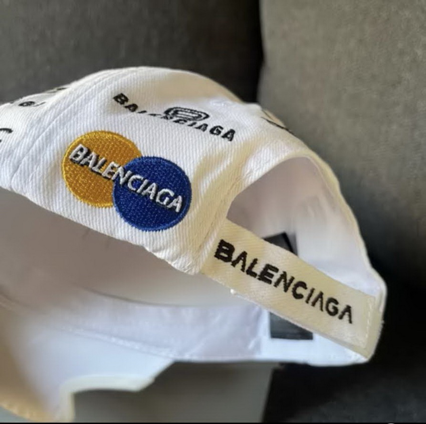 Balenciaga Logo Embroidered Mens sports Artwork White Cap - Image 2