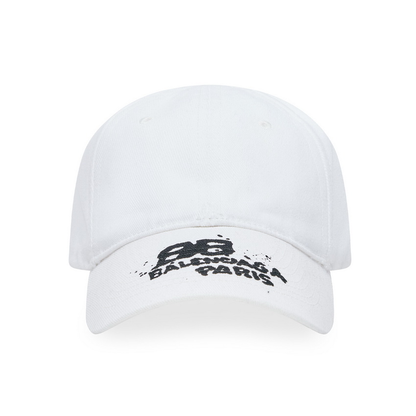 Balenciaga Hand-Drawn BB Paris Icon White Baseball Cap