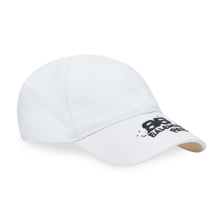 Balenciaga Hand-Drawn BB Paris Icon White Baseball Cap - Image 2