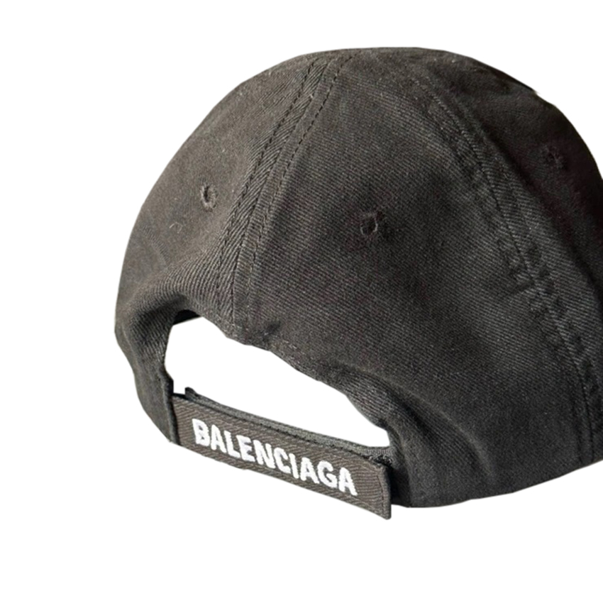 Balenciaga Women's Luxury Script Baseball Cap Faded Black - Image 3