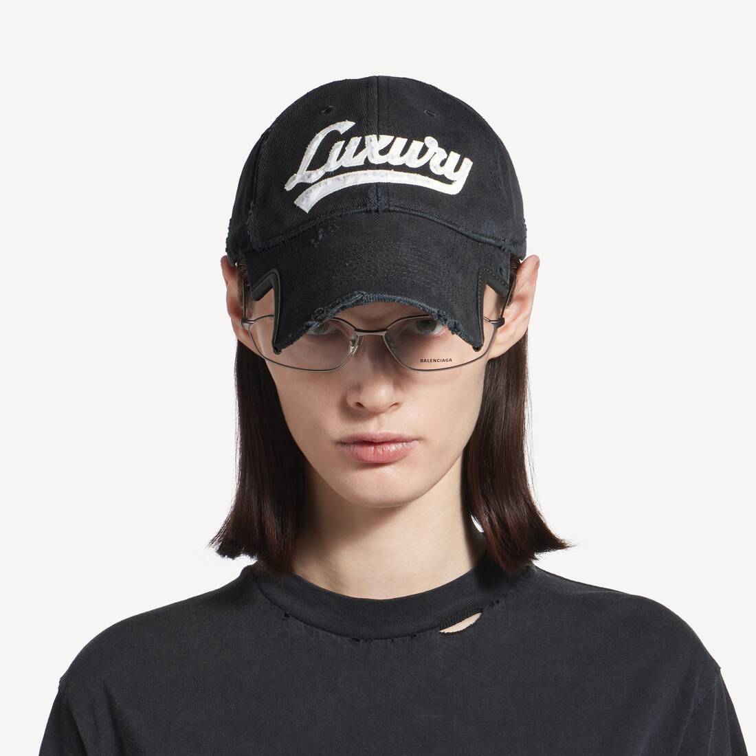 Balenciaga Women's Luxury Script Baseball Cap Faded Black - Image 4