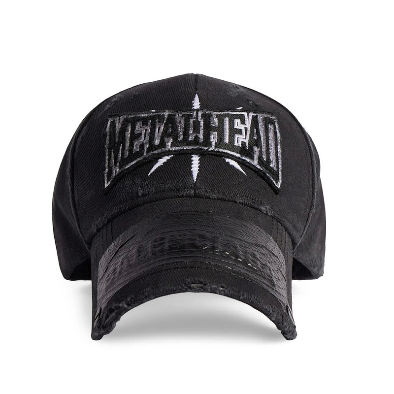 Balenciaga Metalhead Black Mens Baseball Caps