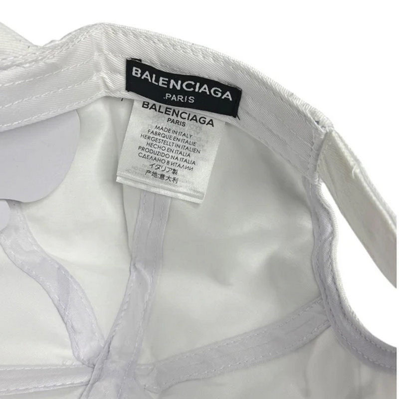 Balenciaga Upcycled White Baseball Cap Cotton Drill - Image 3