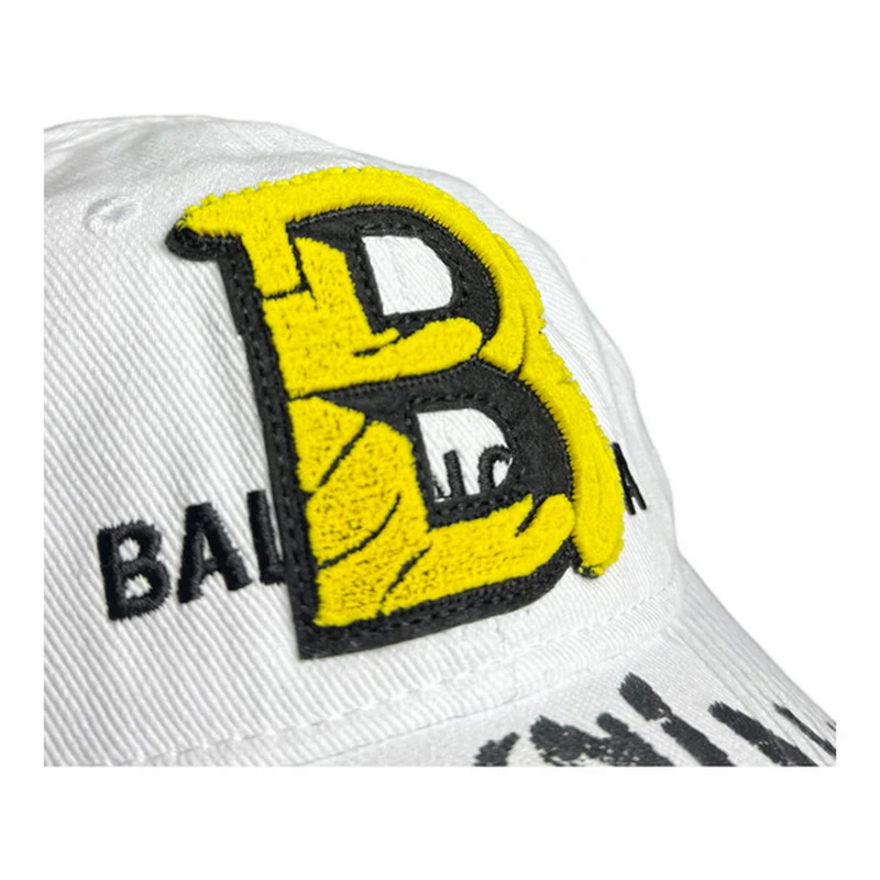 Balenciaga Upcycled White Baseball Cap Cotton Drill - Image 4