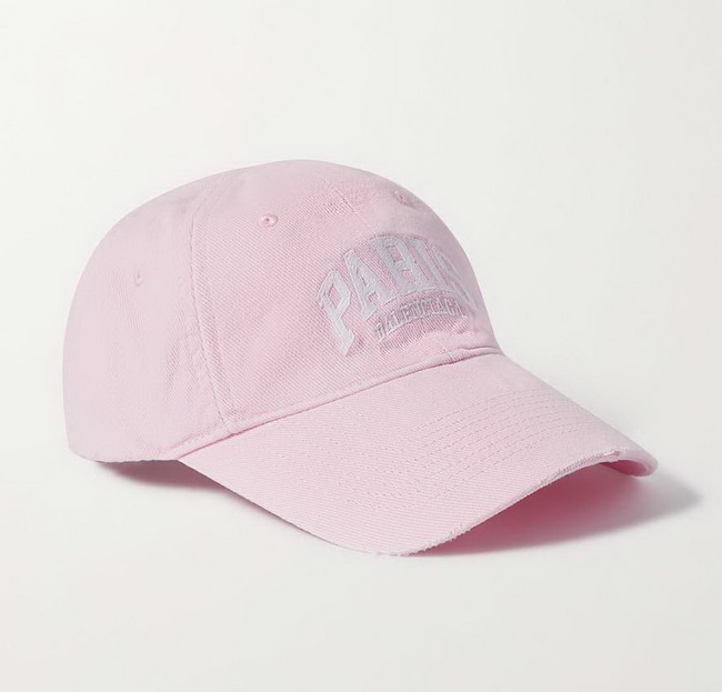 Balenciaga Paris Embroidered Logo Baseball Cap Pink/White - Image 2