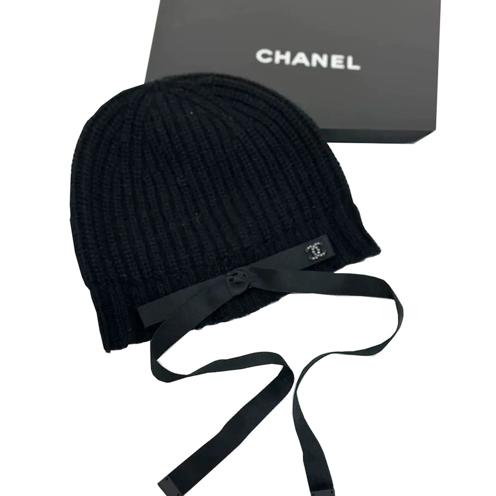 Chanel 24B Cashmere Beanie with Ribbon Winter Luxury - Image 2