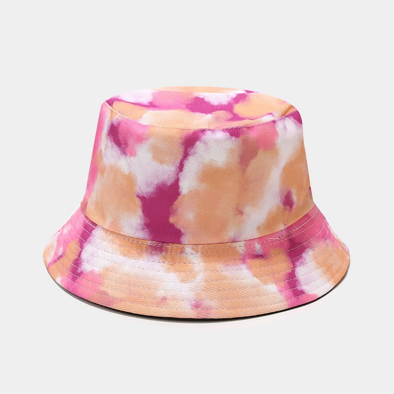 Beautyco Pink & Orange Tie-Dye Bucket Hat for Men & Women, 100% Cotton Summer Sun Hat, Vibrant Artistic Fisherman Cap
