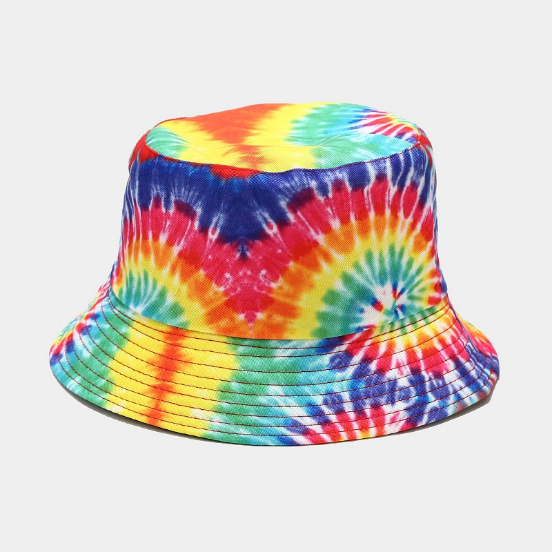 Beautyco Rainbow Tie-Dye Bucket Hat for Men & Women, 100% Cotton Summer Beach Sun Hat, Colorful Hippie Fisherman Cap