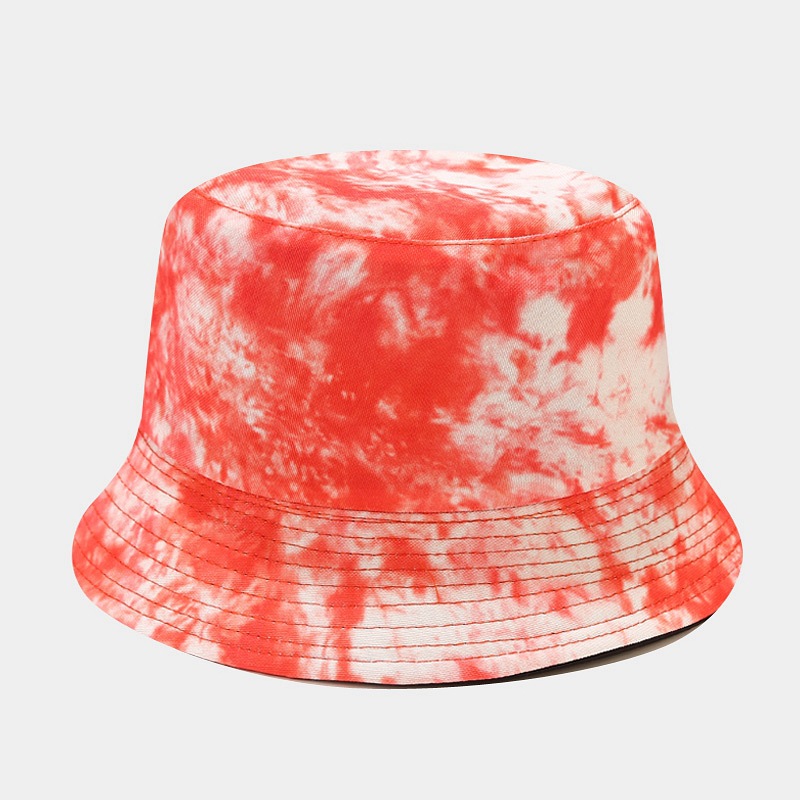 Beautyco Vibrant Orange & White Tie-Dye Bucket Hat for Men & Women, 100% Cotton Summer Sun Hat, Unique Artistic Fisherman Cap