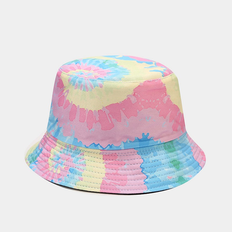 Beautyco Pastel Rainbow Tie-Dye Bucket Hat for Men & Women, 100% Cotton Summer Beach Sun Hat, Aesthetic Hippie Fisherman Cap
