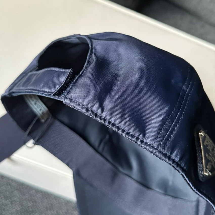 Prada Re-Nylon Baseball Cap in Navy with Enameled Triangle Logo - Image 4
