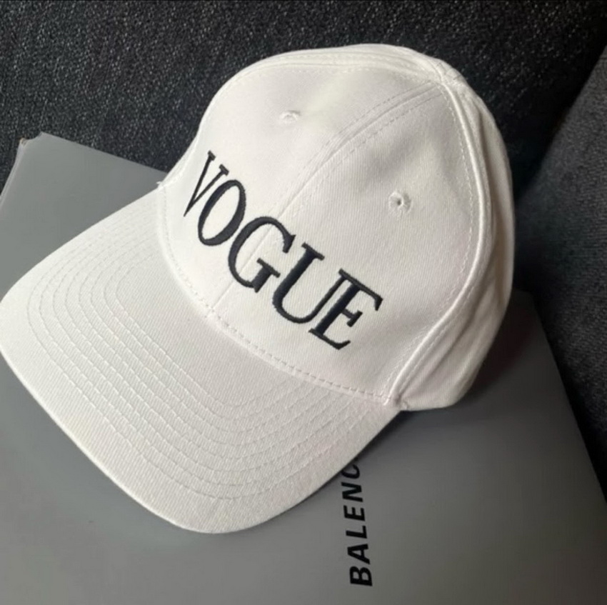 Balenciaga Vogue Logo Embroidered Baseball Cap White - Image 2