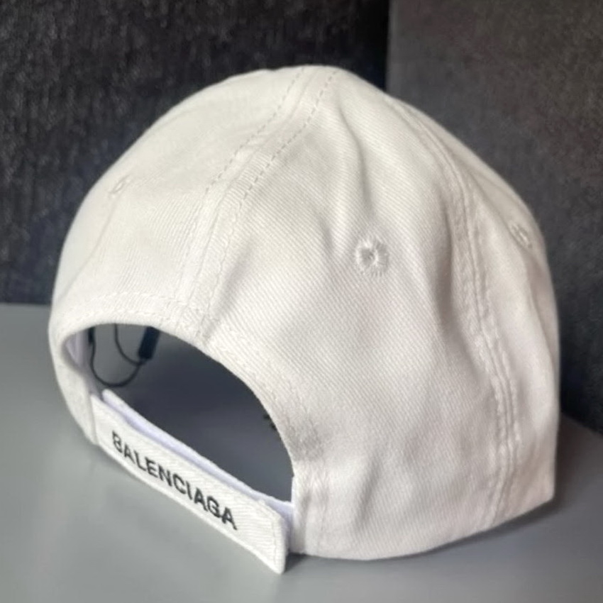 Balenciaga Vogue Logo Embroidered Baseball Cap White - Image 3
