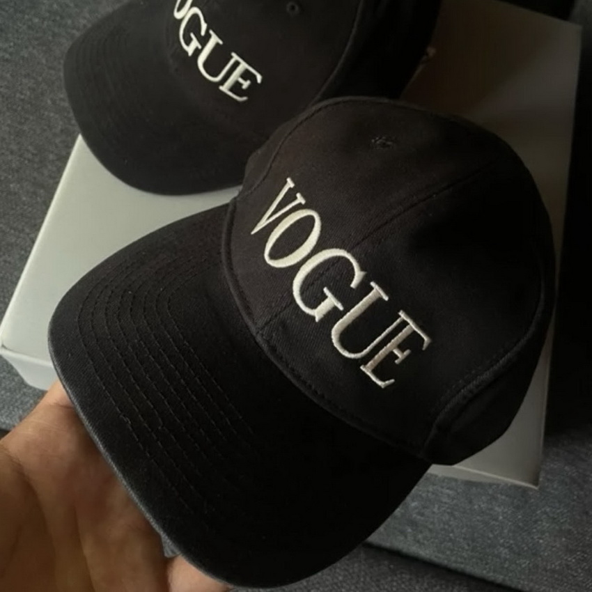 Balenciaga Vogue Logo Embroidered Baseball Cap Black - Image 3