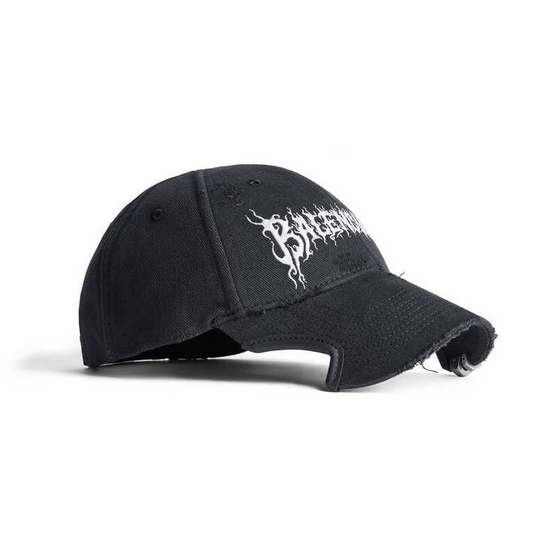 Balenciaga Diy Metal Outline Black Baseball Cap - Image 4