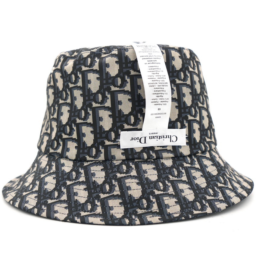 Dior Reversible Teddy-D Small Brim Bucket Blue Hat