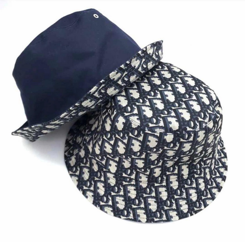 Dior Reversible Teddy-D Small Brim Bucket Blue Hat - Image 2