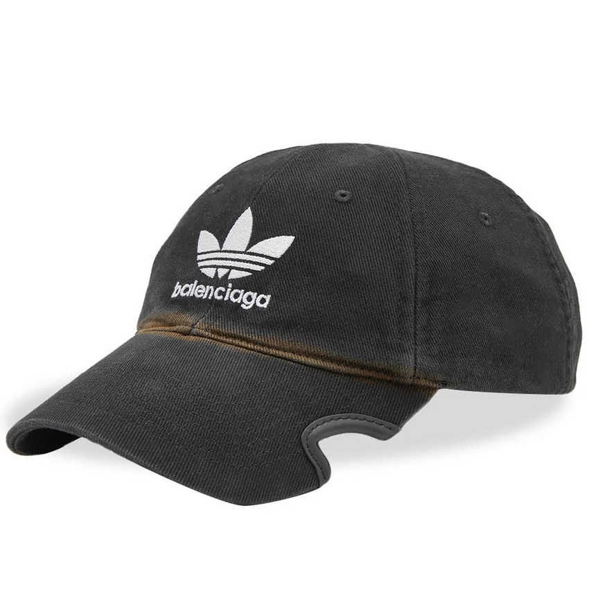 Balenciaga x Adidas Logo Embroidered Baseball Cap Black - Image 2