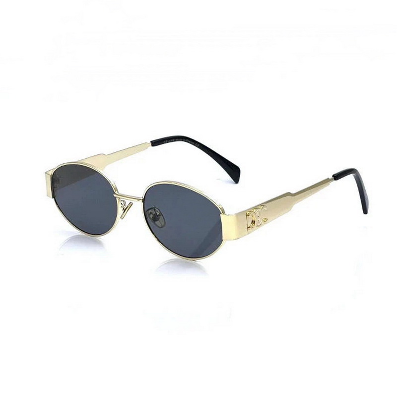 Celine Oval Frame Triomphe Metal Gold Tone Sunglasses CLS002 - Image 2