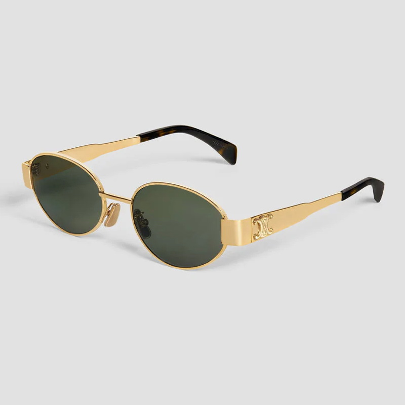 Celine Oval Frame Triomphe Metal Gold Tone Sunglasses CLS003 - Image 2