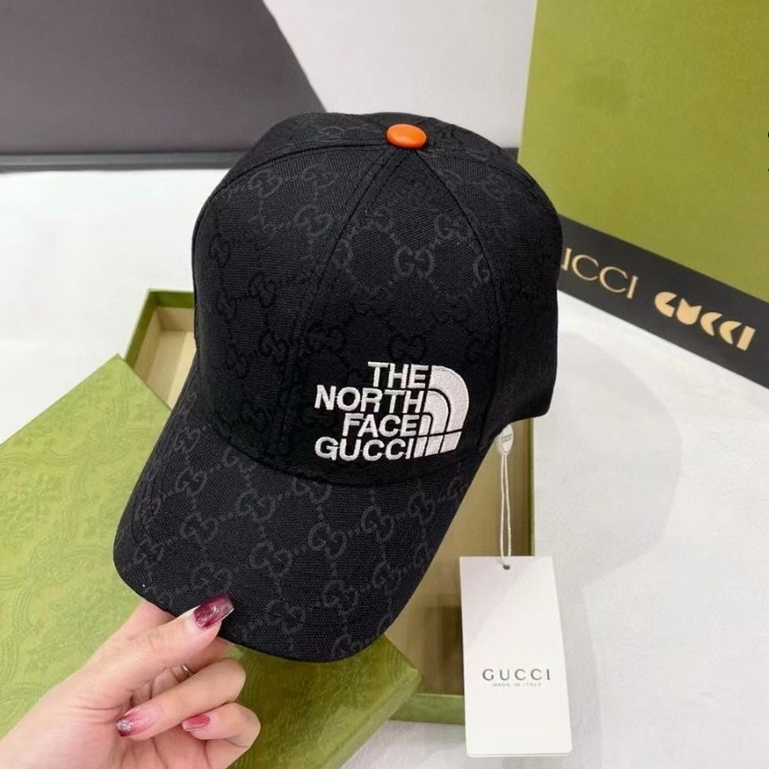 Gucci X North Face Collaboration Hat Black Cap - Image 2