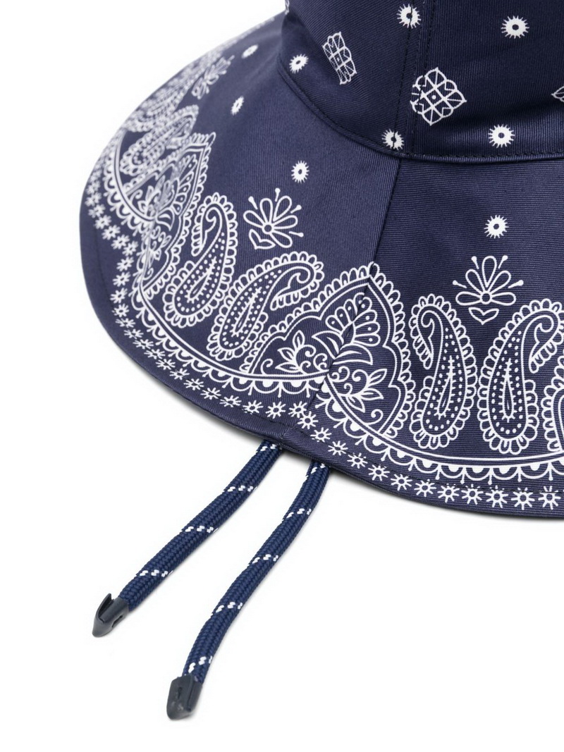 Miu Miu Bandana Print Bucket Hat Navy Blue - Image 2