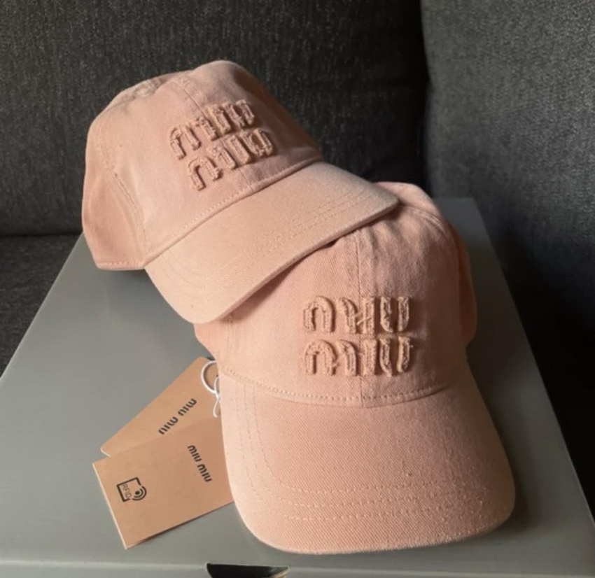 New Miu Miu Logo Embroidered Womens Baseball Cap