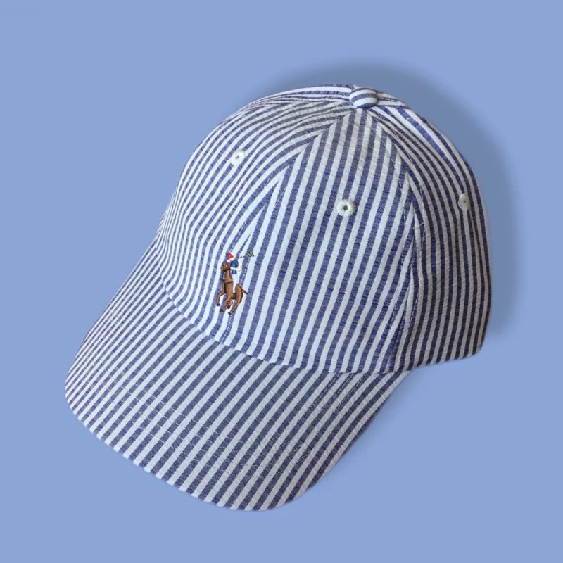 Polo Ralph Lauren Seersucker Baseball Cap Blue/White